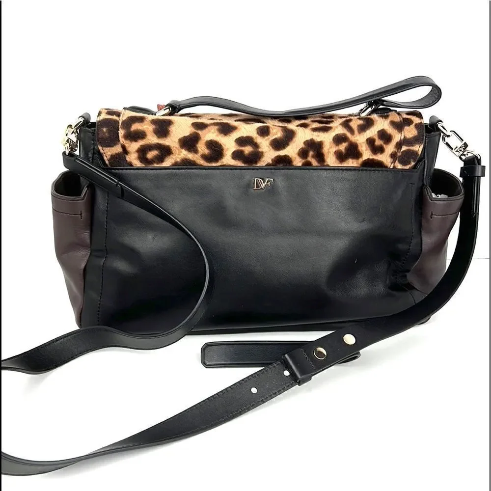 NWT Diane Von Furstenberg 440 Courier
Leopard Calf Leather Hand /Crossbody Bag - Picture 3 of 15